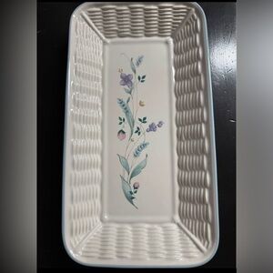 Lovely Pfaltzgraff “April” 90s Vintage Floral Bread Tray